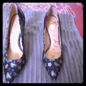 Navy and Floral Sam Edelman Heels